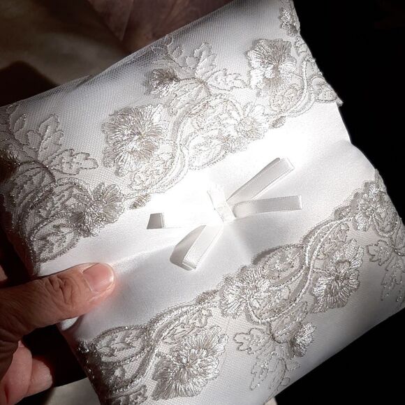 Ring Bearer Silky with White Lace Pillow - Picture 4 of 6